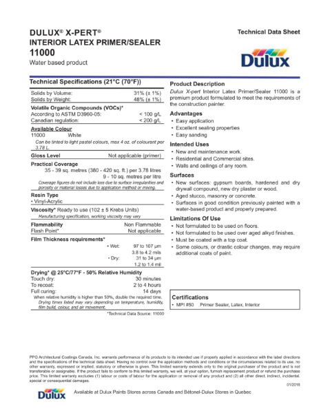 Dulux® X-Pert® Interior Latex Primer/Sealer 11000