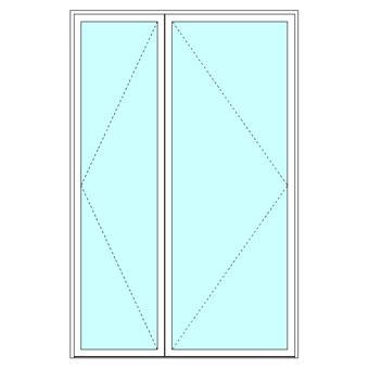 Unequal double leaf door