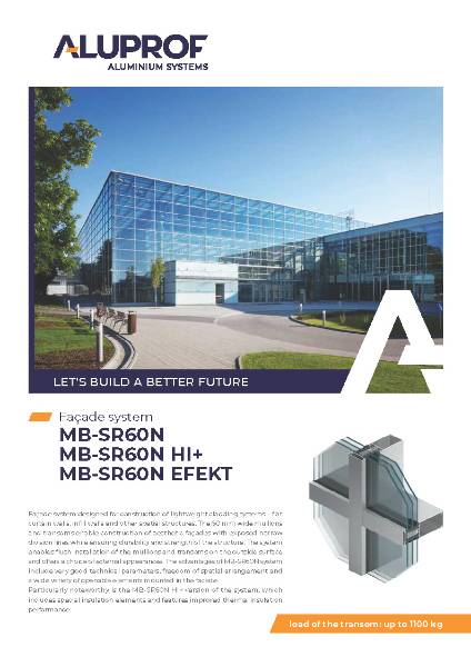 Aluprof MB-SR60N - 60 mm wide curtain wall systems