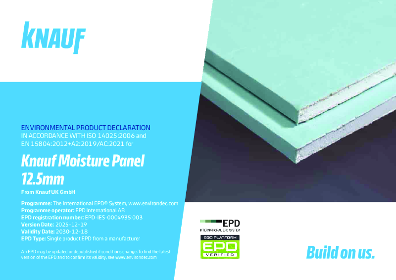 Knauf Moisture Panel 12.5mm EPD