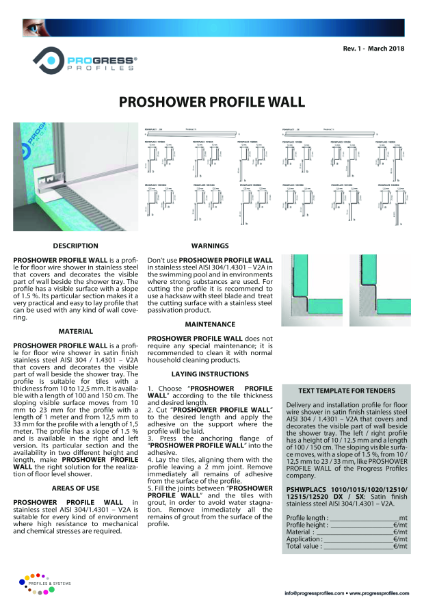 PROSHOWER PROFILE WALL