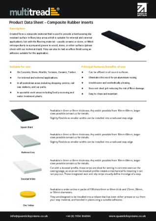 Composite Inserts datasheet PDF