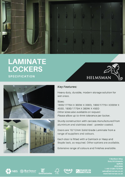 Laminate Lockers - Wet Area