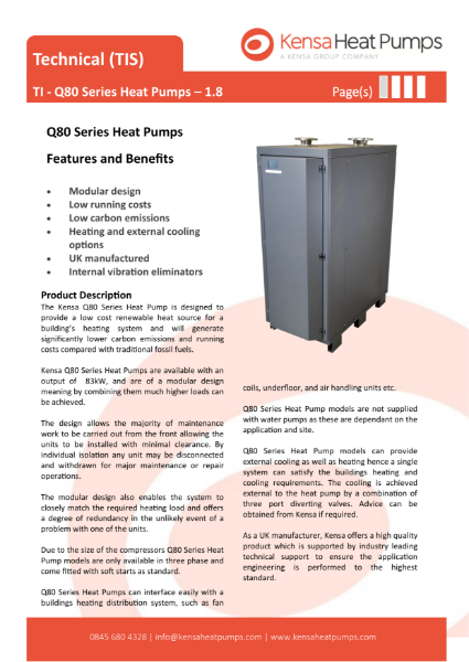 TI - Q80 Series Heat Pumps – 1.8