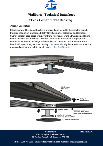 Datasheet - CDeck Cement Fibre Board