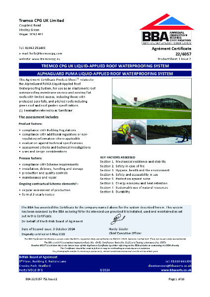 BBA Agrément Certificate