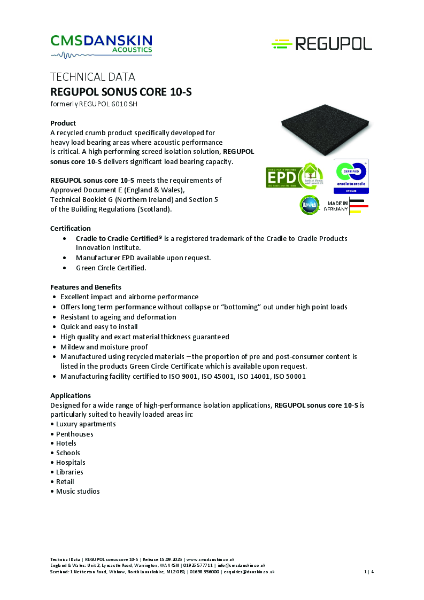 REGUPOL sonus core 10-S (REGUPOL 6010 SH 10mm) - TD-en-UK Release 15 09 2025