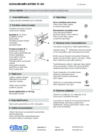 Esteri TC200 käyttöohje