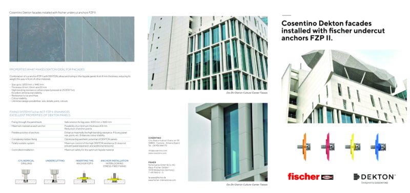 Cosentino Dekton facades installed with fischer undercut anchors FZP II