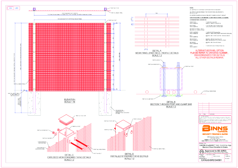 Binns Canada 2.4m & 3.0m High CANFEN UltraGUARD™ SL2