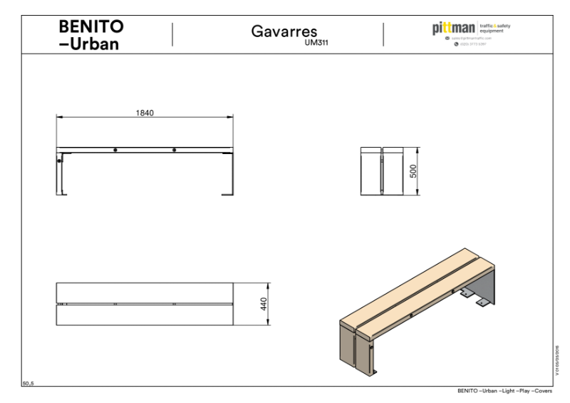 Benito Gavarres Park Bench - Drawings