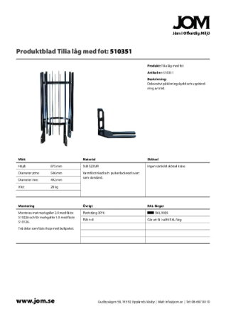 Produktblad - Tilia Låg | JOM / Järn i offentlig miljö | Lattira Source