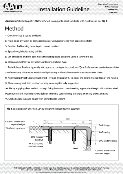 installation_guideline_sn93_sl3_140_steel_rawlnut_m6machine Rev.3