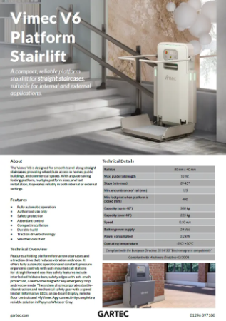 Vimec V6 Platform Stairlift