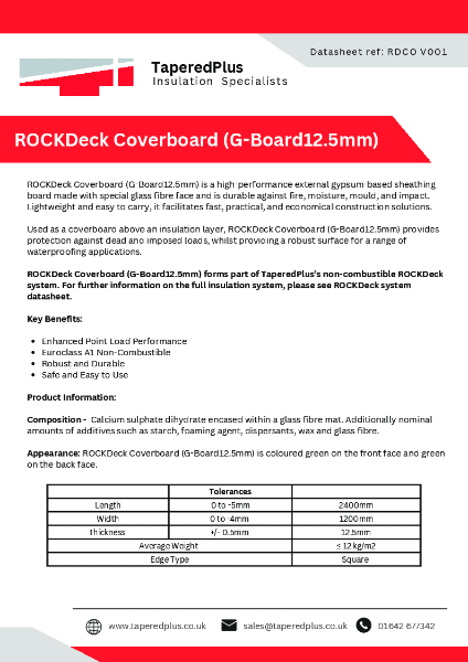 ROCKDeck Coverboard (G-Board12.5mm) Datasheet