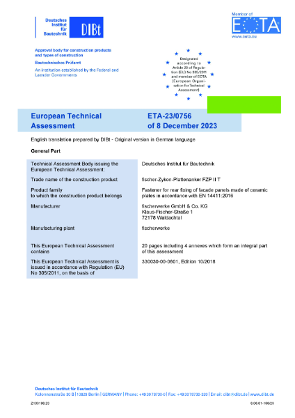European Technical Assessment ETA-23/0756