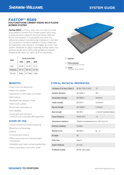 Resin flooring FasTop RS69 screed system