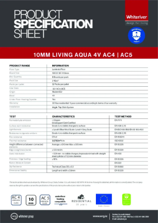 10 mm Living AQUA - Product Datasheet