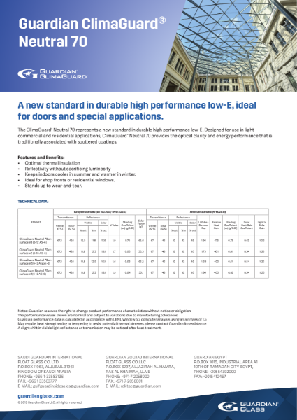 ClimaGuard® Product flyers - Neutral 70