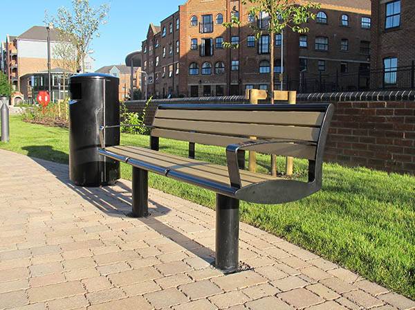 Contemporary street furniture for Tonbridge Town Lock