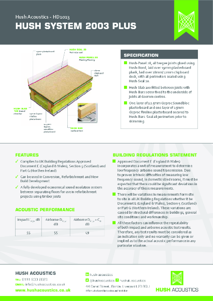 Hush System 2003 Plus HD1013