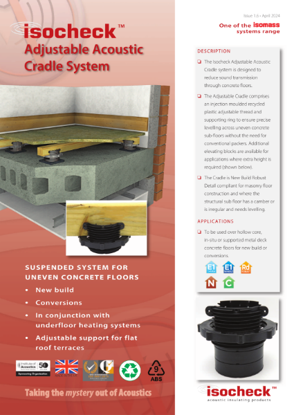 Isocheck Adjustable Acoustic Cradle - Data Sheet v1.6