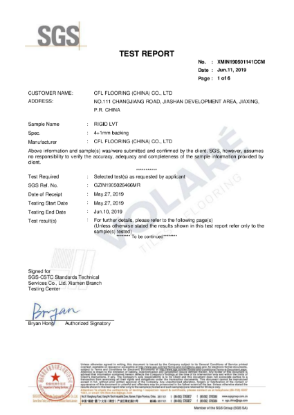 Entiva Prestige Fire Classification Report