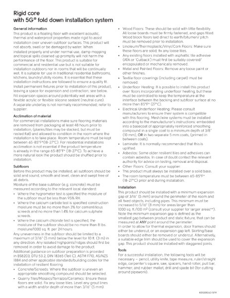 5G Rigid Core Installation Guidelines