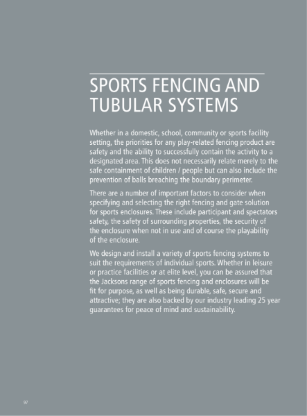 Sports Fencing and Tubular Systems Fencing
