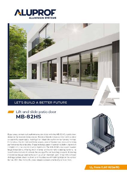 MB-82HS Lift and Slide Patio Door