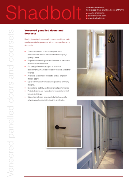 Veneered panelled doors and doorsets