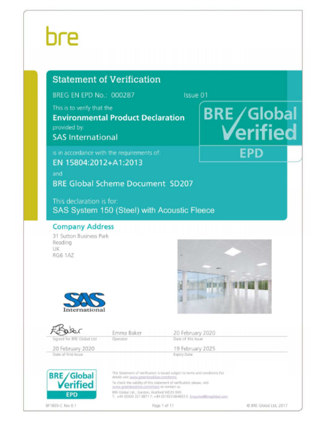 SAS150 Acoustic Fleece EPD