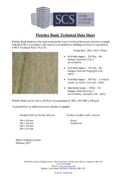 Fletcher Bank Sandstone Technical Data Sheet
