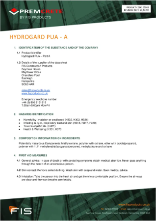 HydroGard PUA MSDS