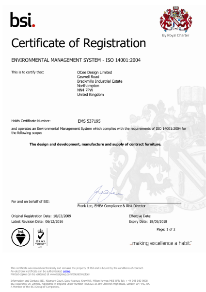 ISO 14001:2004 Certificate