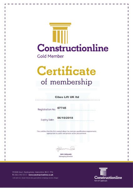 Constructionline Certificate of Membership