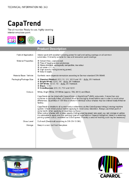 CapaTrend - Technical Data Sheet