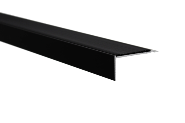 ME1 and ME5 3.5 mm Gauge Ramped Back  Aluminium Stair Nosings with Markagrip Gritted Inserts - Aluminium Stair Nosings