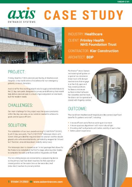 Axis Case Study 36 Heatherwood Hospital