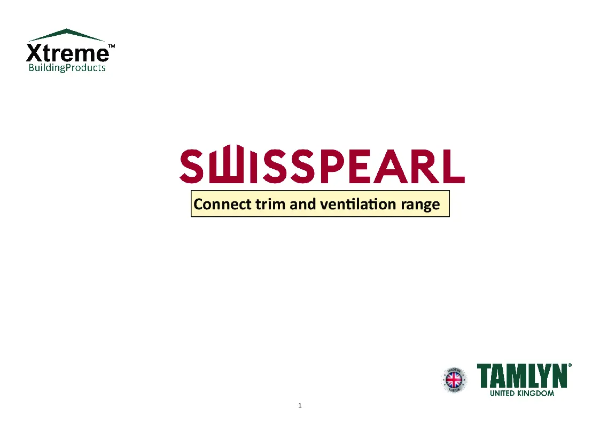 Swisspearl Connect Trim and Ventilation Data Sheet