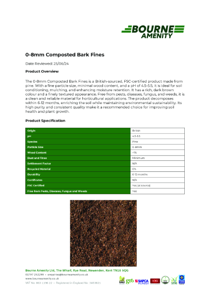 0-8mm Composted Bark Fines