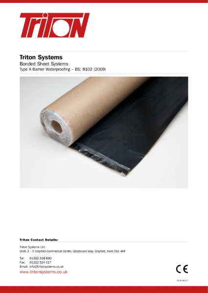 Structural Waterproofing Type A (bonded sheet systems) Data Pack