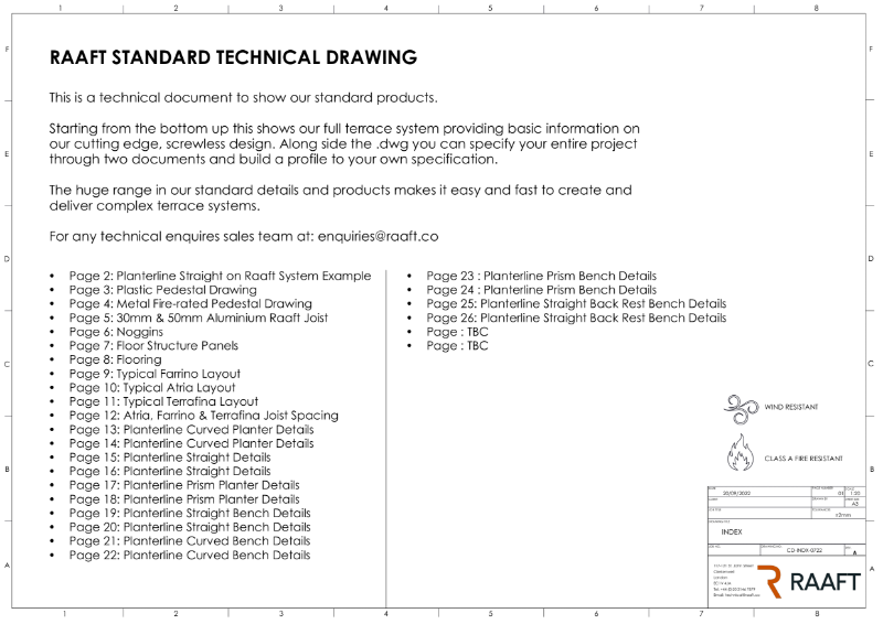 Full Terrace System CAD drawings Includes Benches