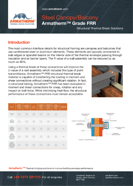 Steel Canopy/Balcony Thermal Break - Armatherm