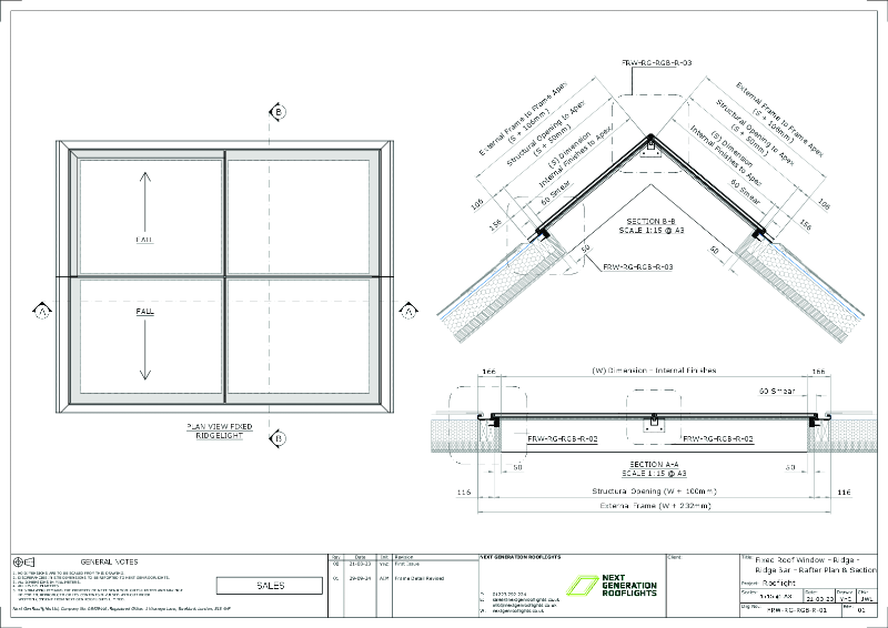 Fixed Ridge Roof Window - Multipart