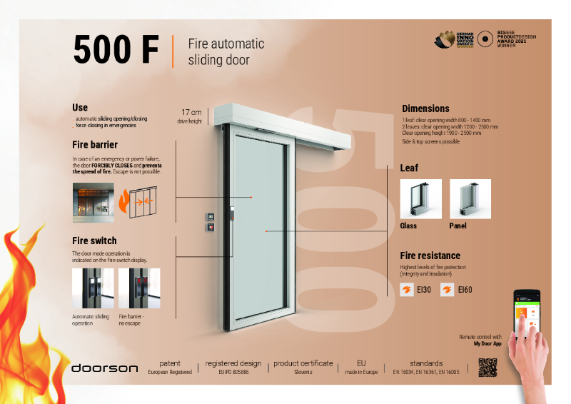 Doorson 500F Fire-Rated Sliding Doors
