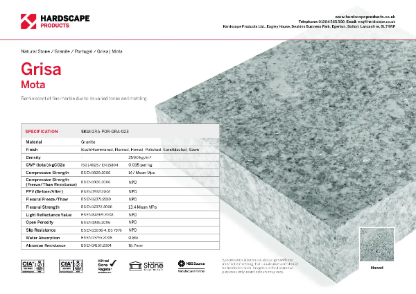 Grisa Mota Hardscape Datasheet