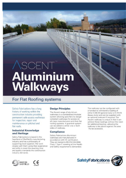 Ascent Aluminium Anti-slip walkway for Flat Roofs