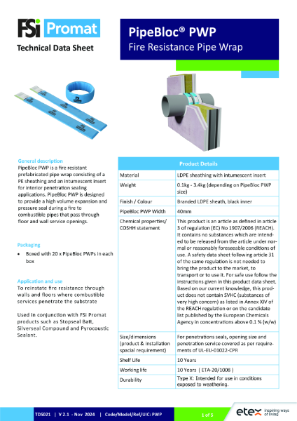 TDS021 - V2.1 - PipeBloc PWP - Nov 2024