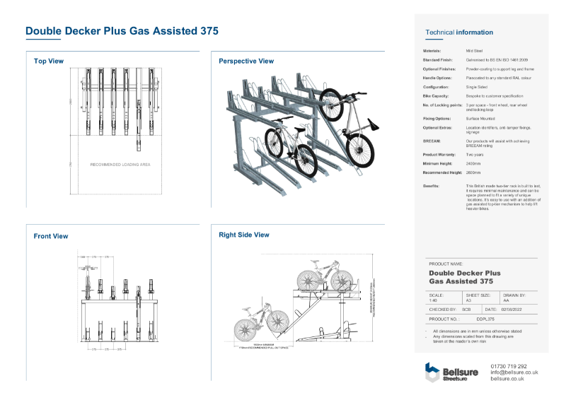 Double Decker Plus (Gas Assisted 375) Technical Sheet